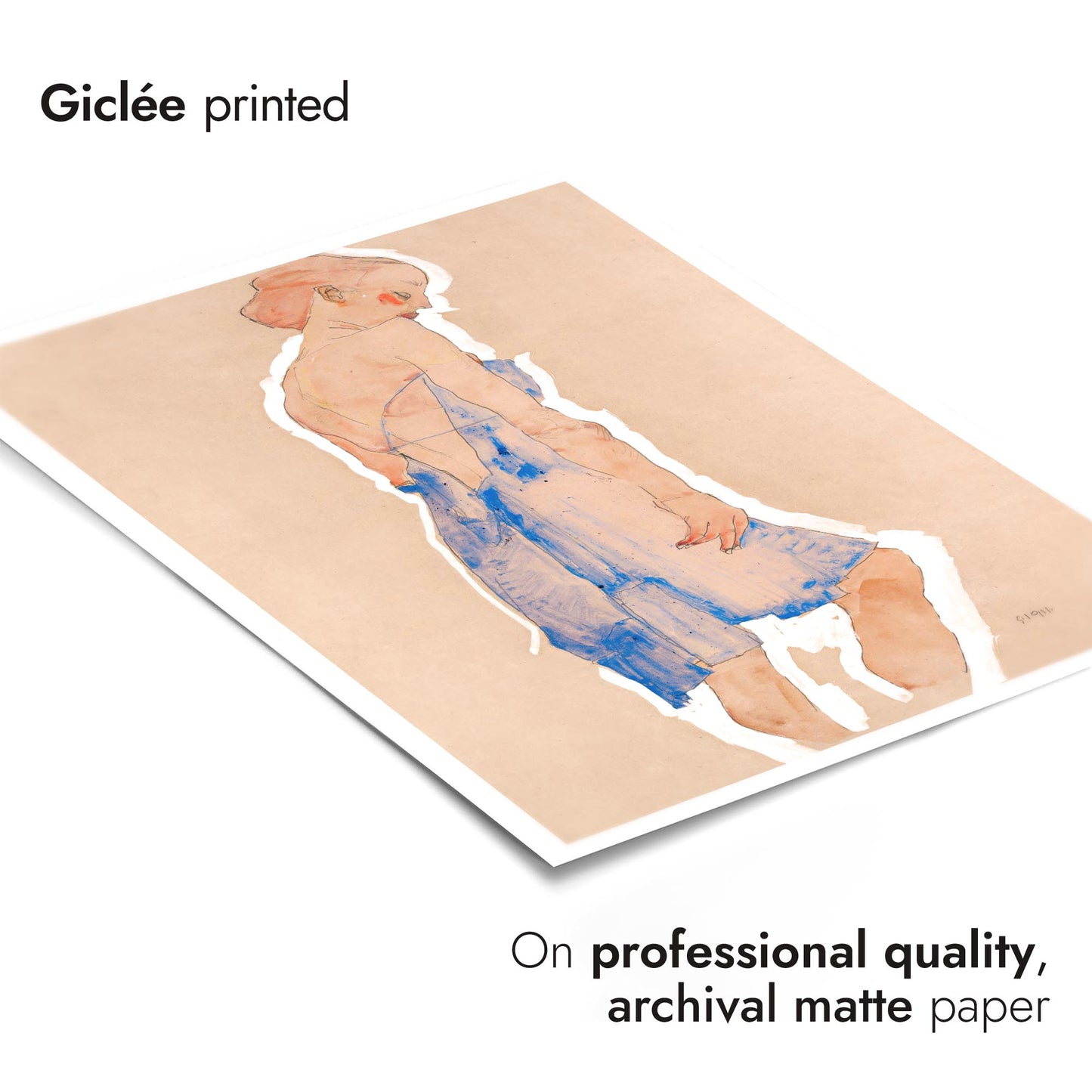 Standing Girl in Blue Dress