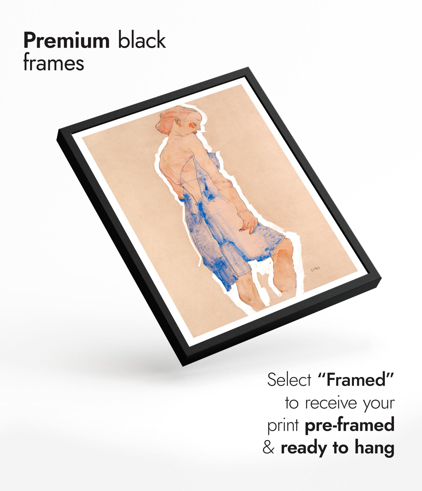 Standing Girl in Blue Dress