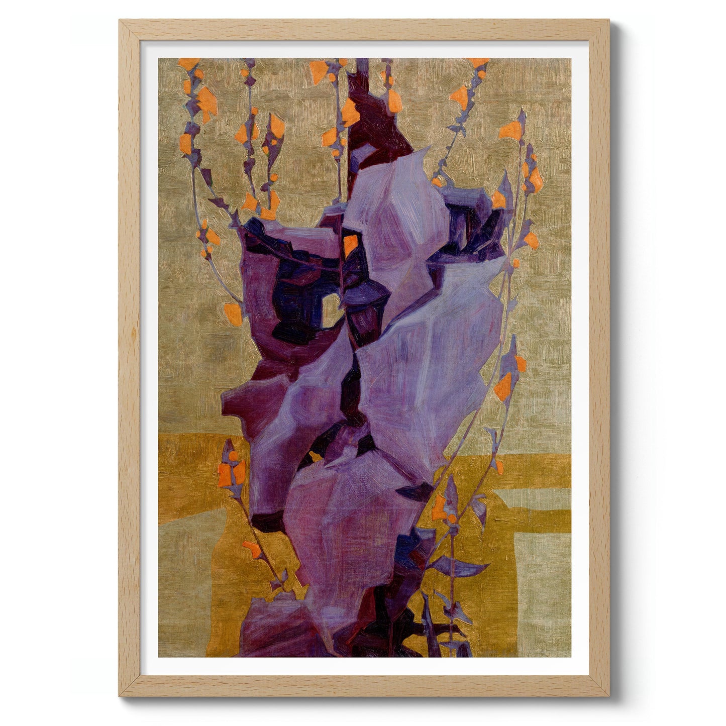 Stylised Flowers in Front of Decorated Background