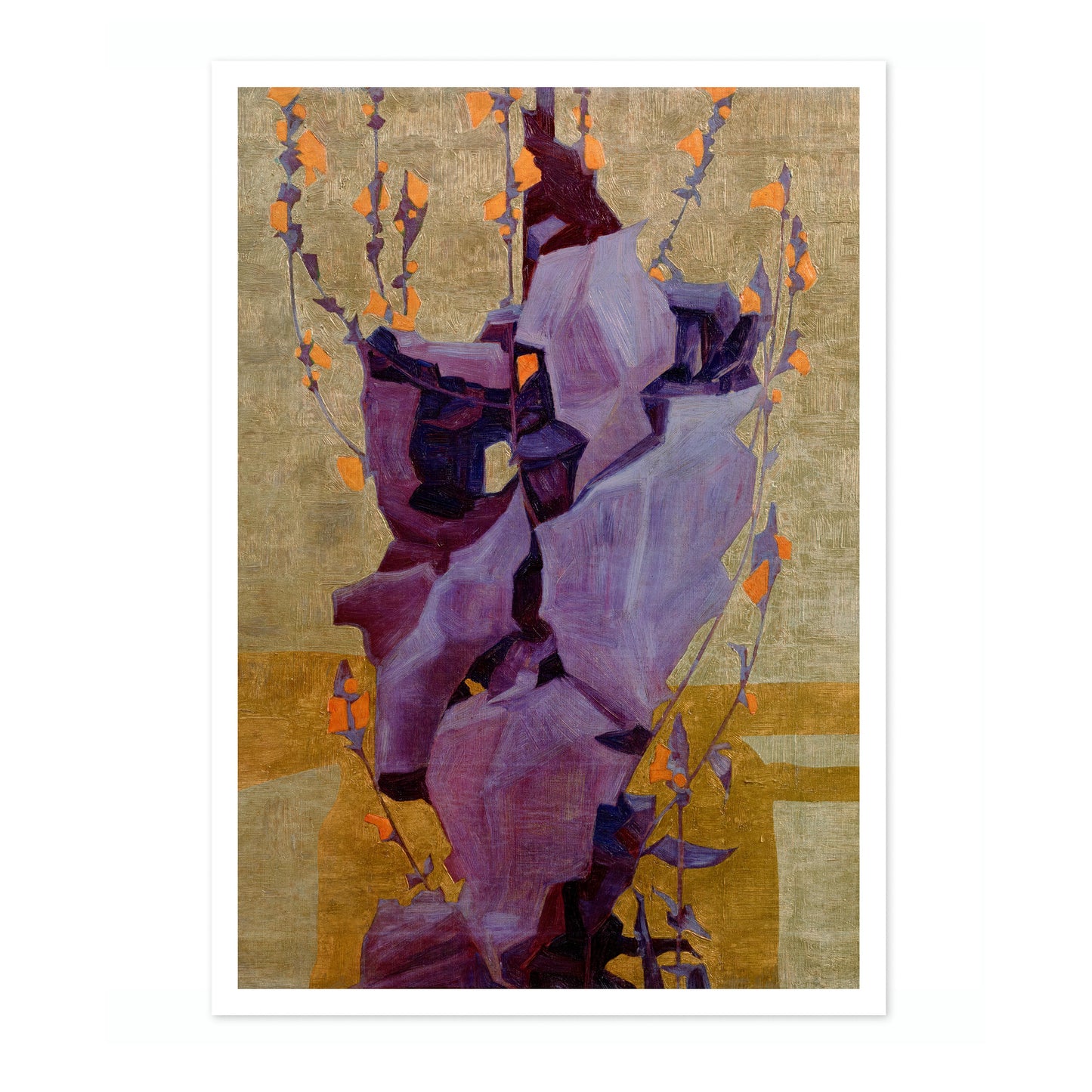 Stylised Flowers in Front of Decorated Background