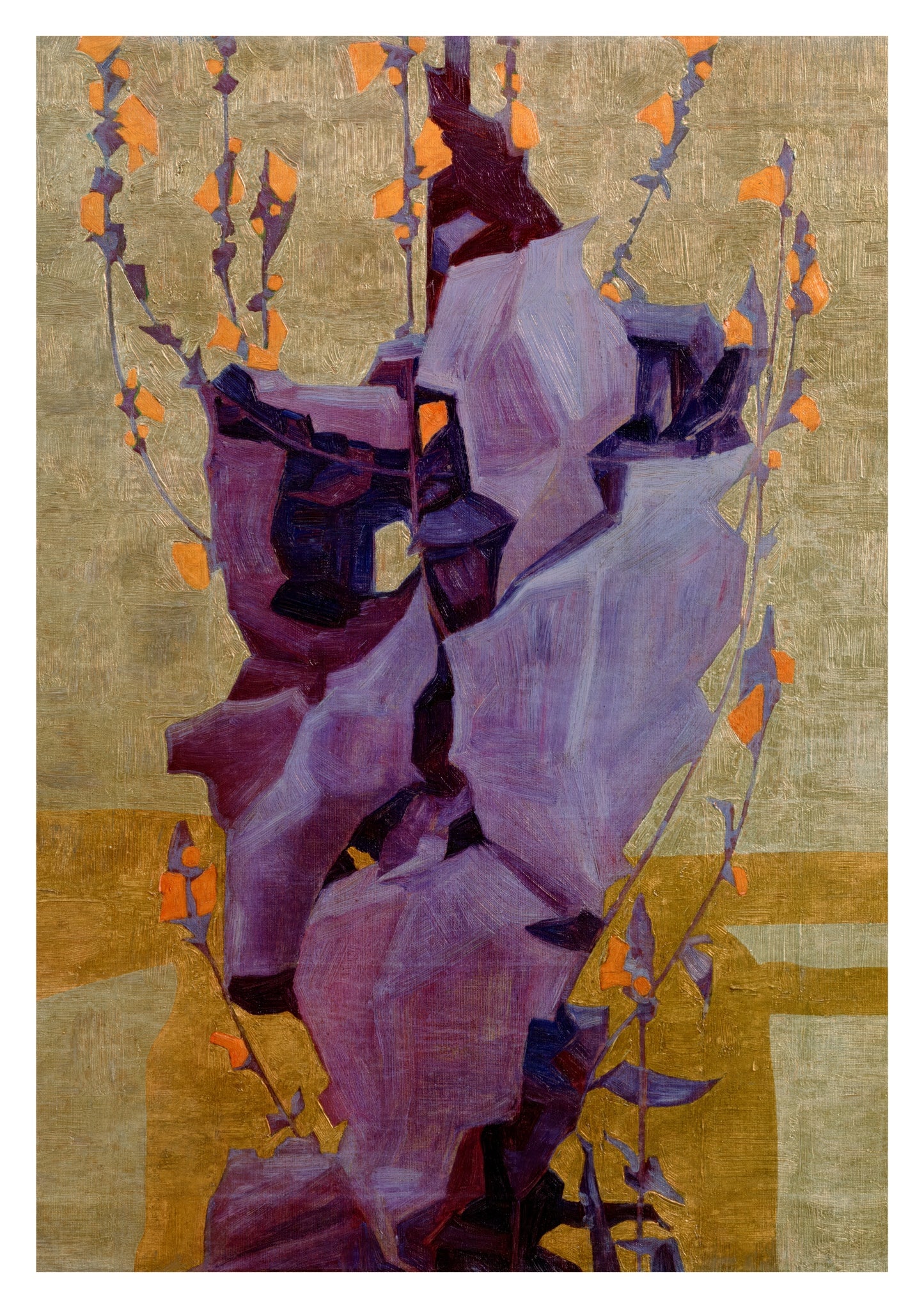 Stylised Flowers in Front of Decorated Background