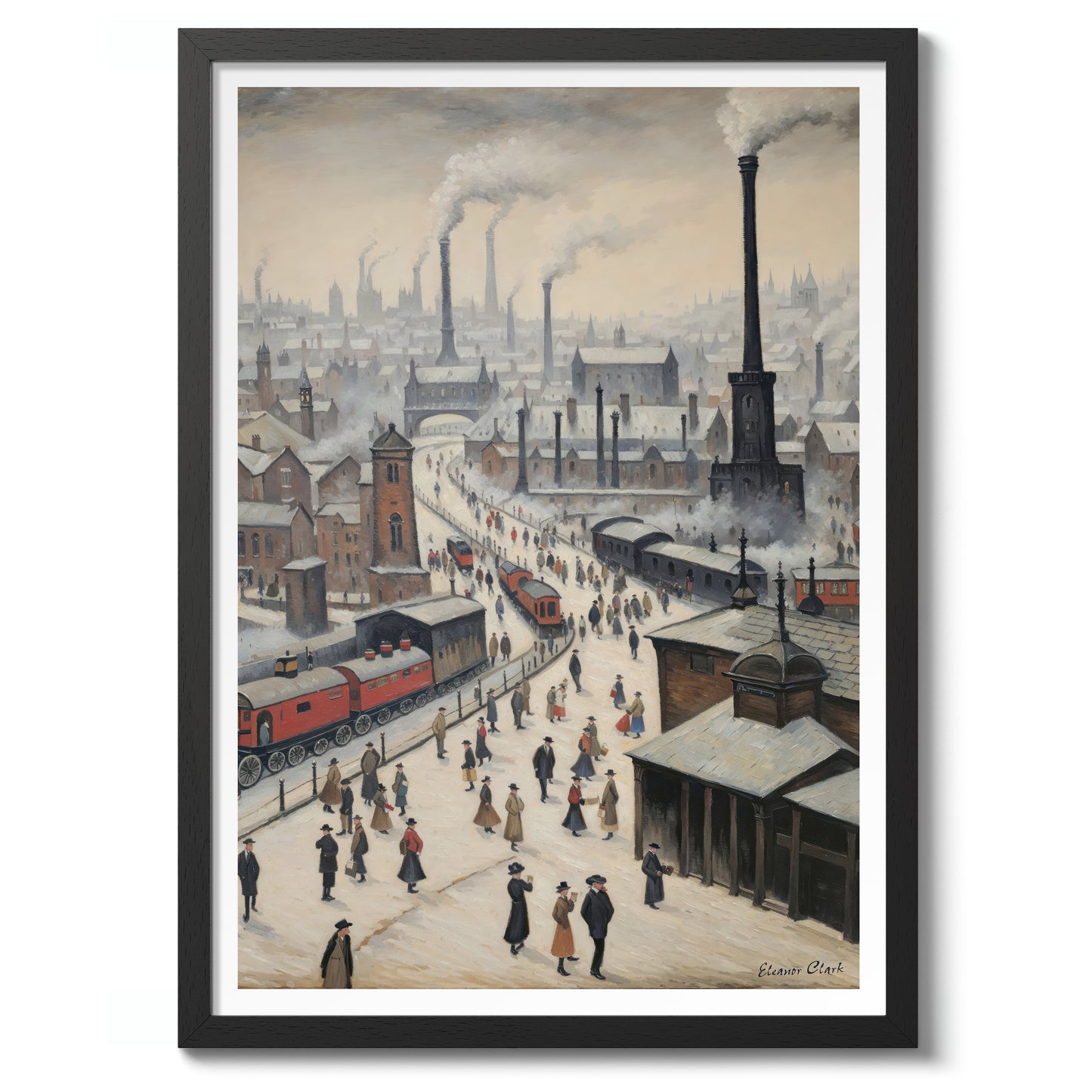 Kohlebetriebene Stadtsilhouette