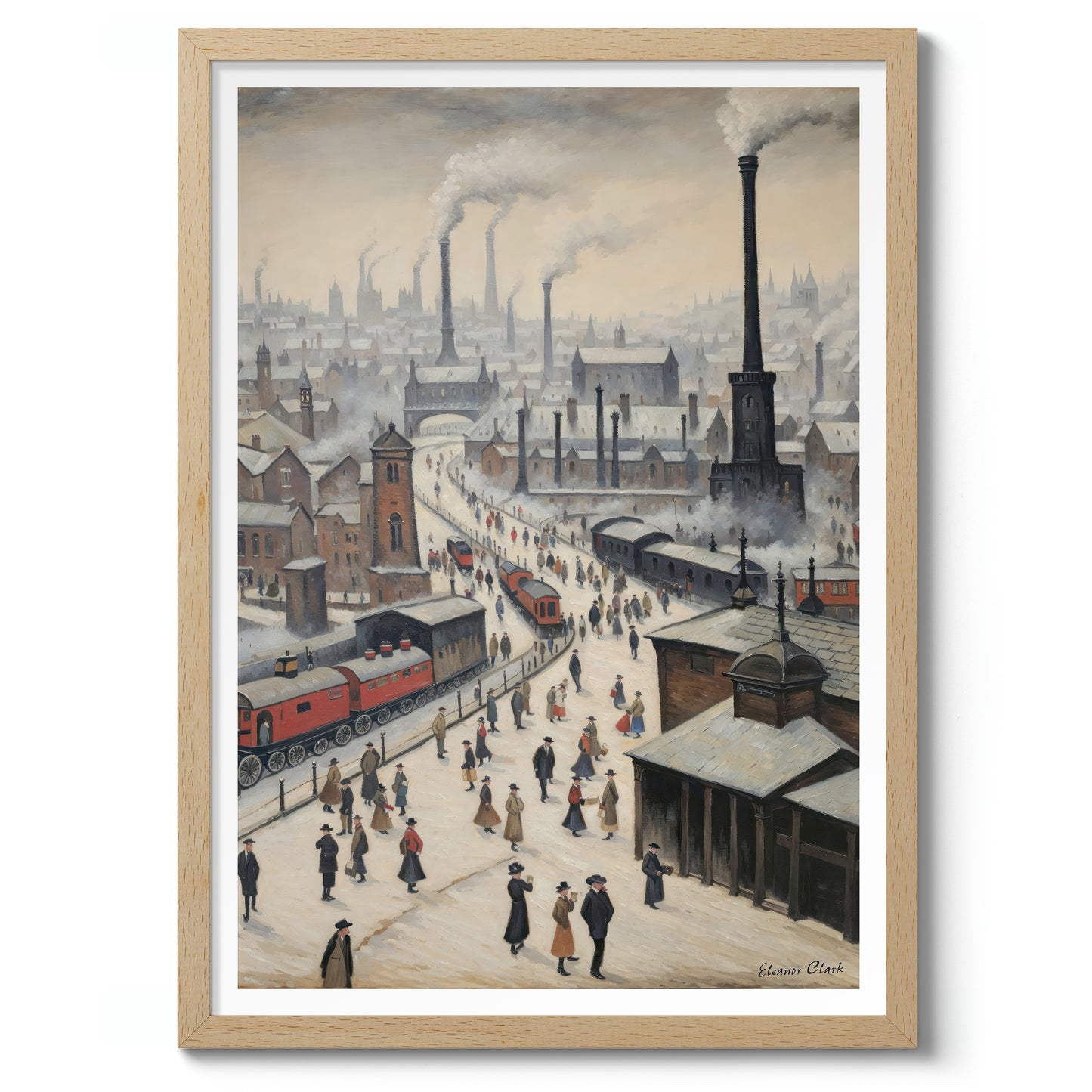 Kohlebetriebene Stadtsilhouette