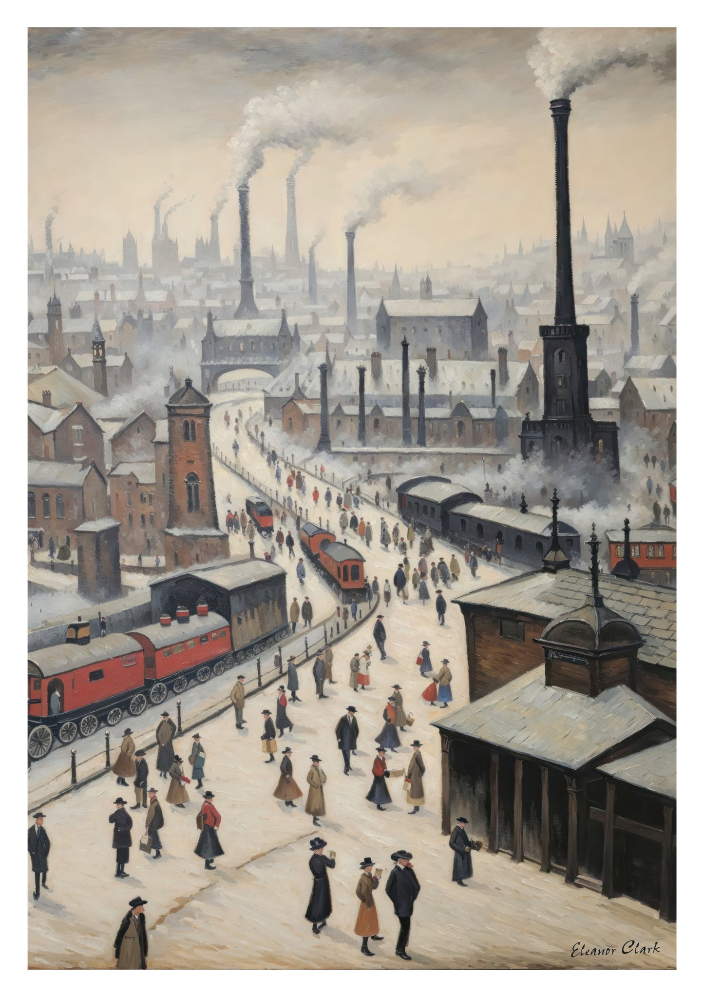 Kohlebetriebene Stadtsilhouette