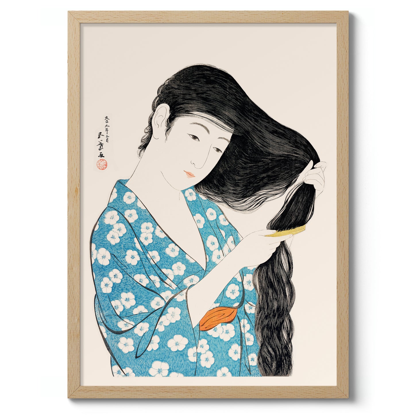 Woman Combing Her Hair