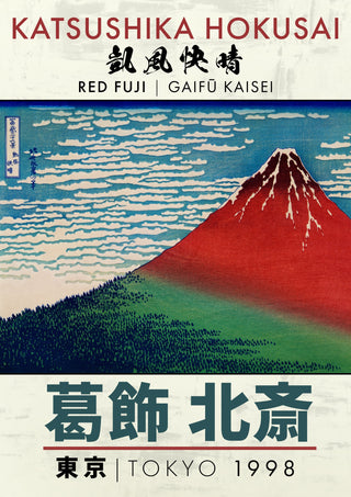 Röd Fuji print