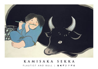 Flautist and Bull print