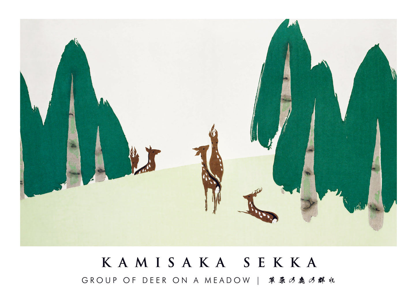 Group of Deer on a Meadow