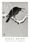 Crow on Snowy Tree print
