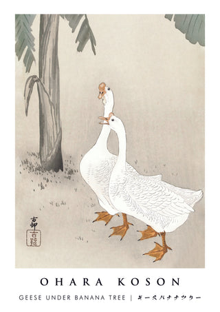 Geese under Banana Tree print