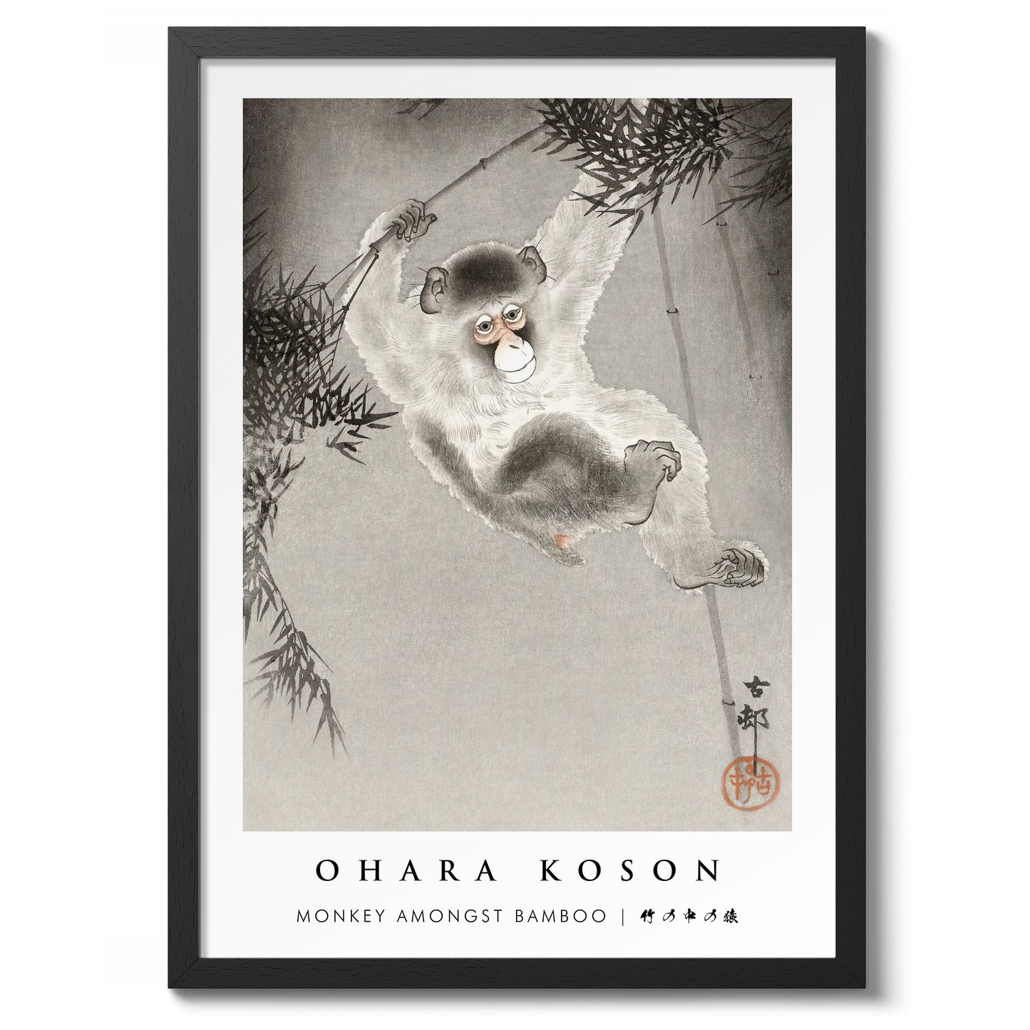 Singe parmi les bambous