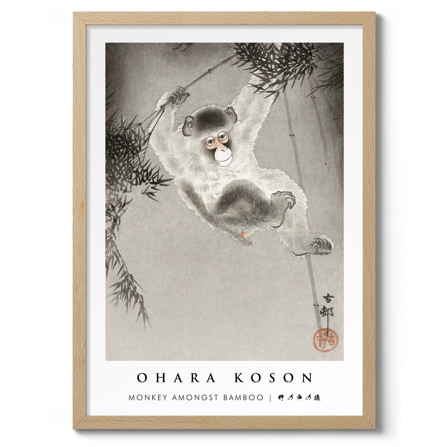 Singe parmi les bambous