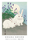 Rabbits at Full Moon print