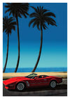 Red Car, Ocean Breeze print
