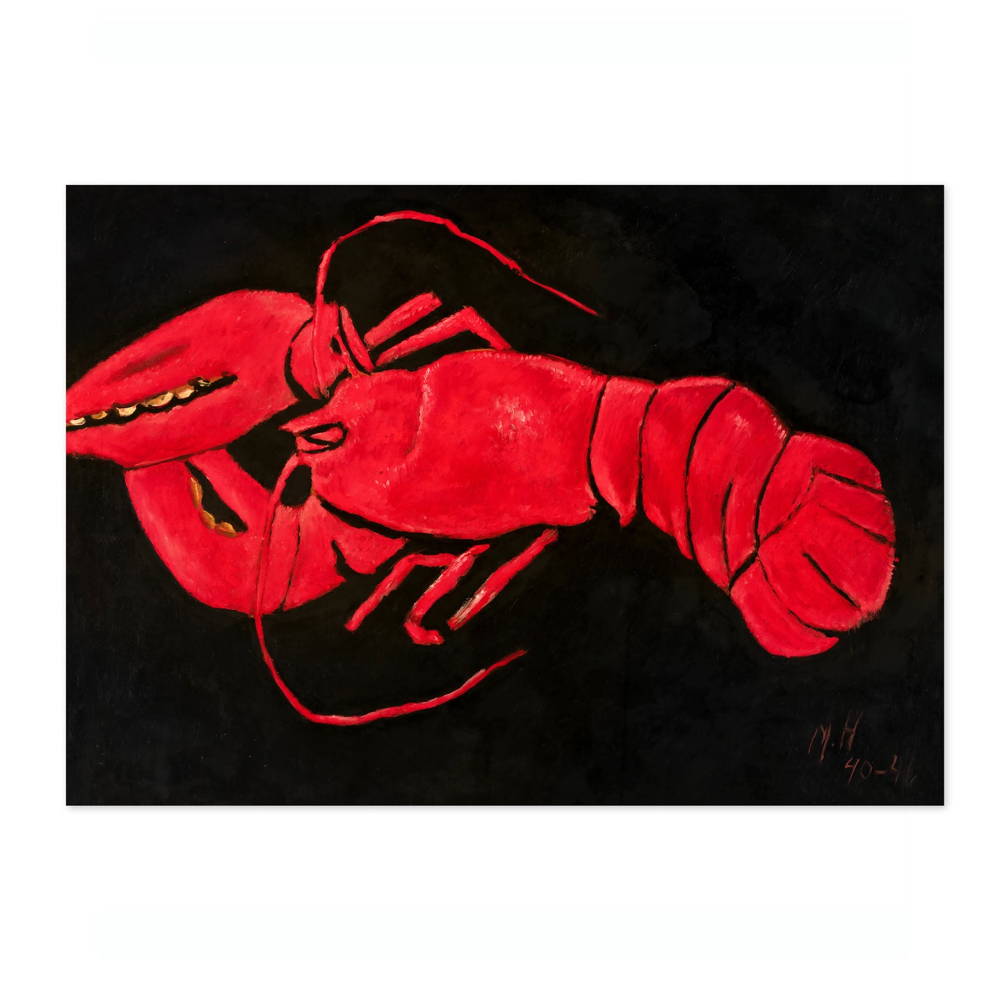 Homard sur fond noir