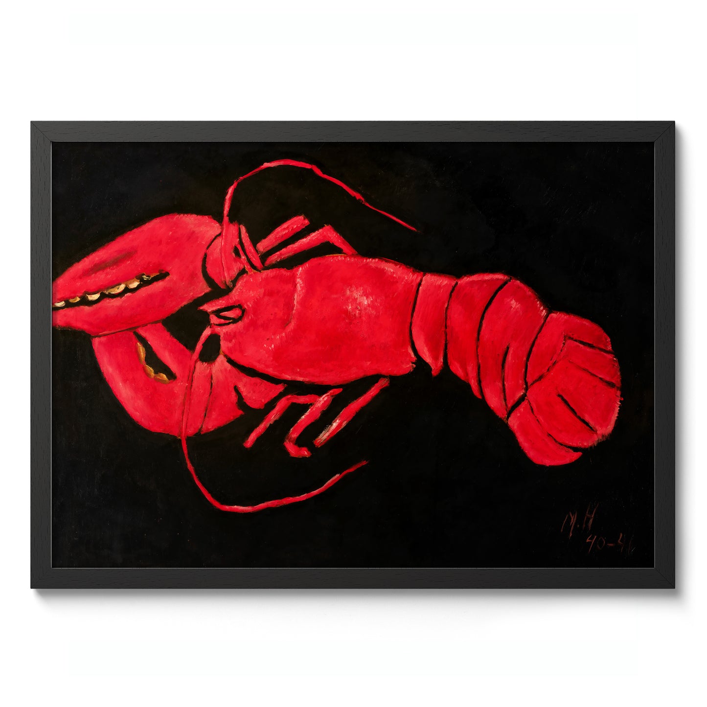 Homard sur fond noir