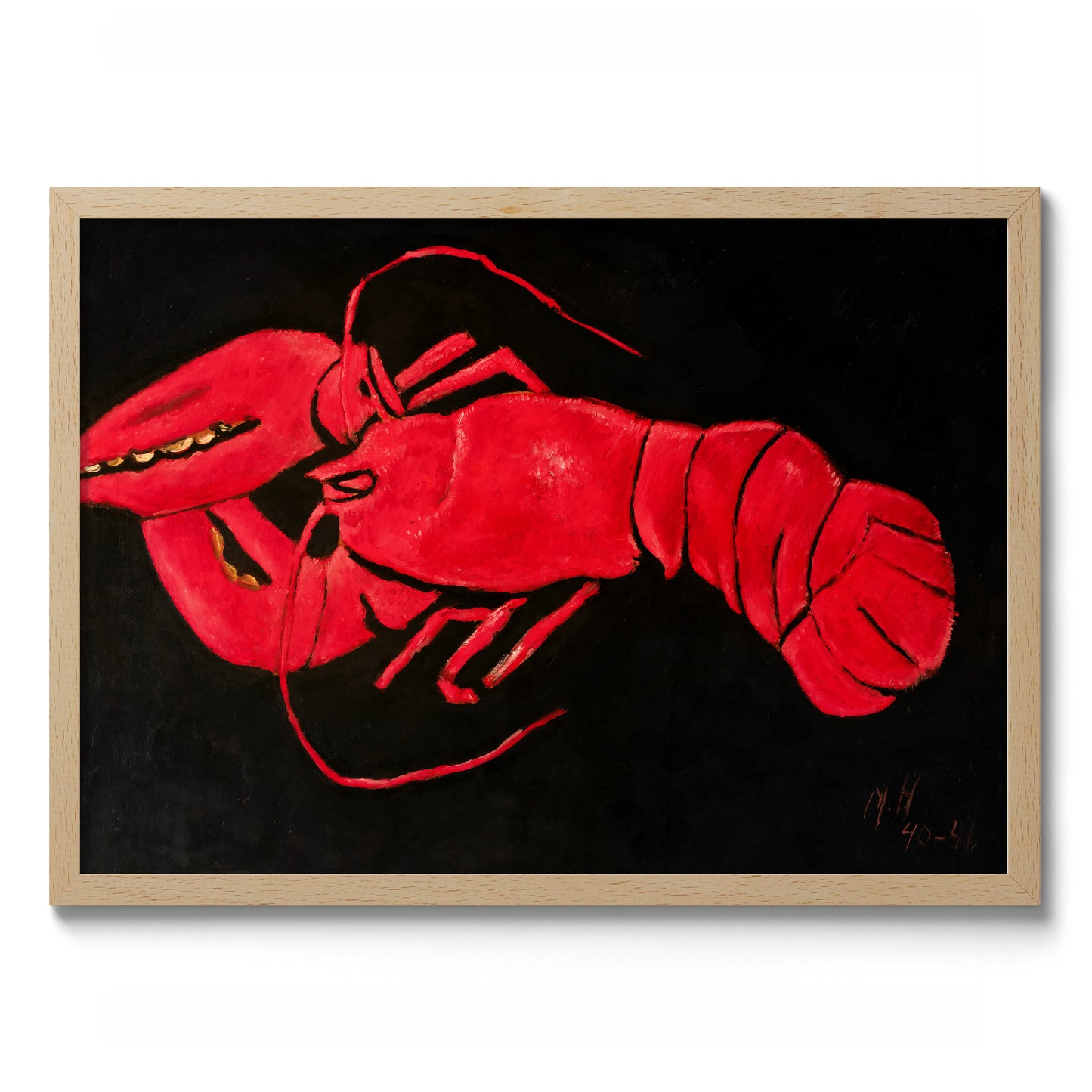 Homard sur fond noir