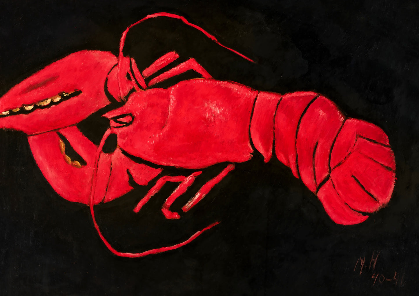 Homard sur fond noir