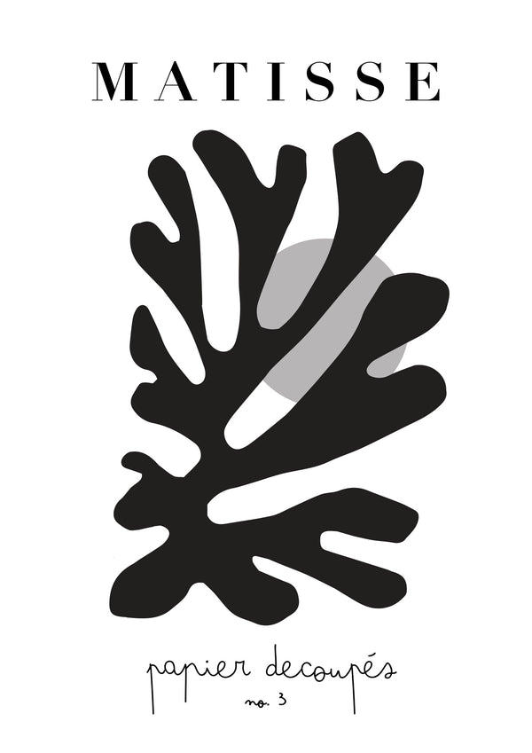 Matisse utskärningar nr. 3 svartvitt