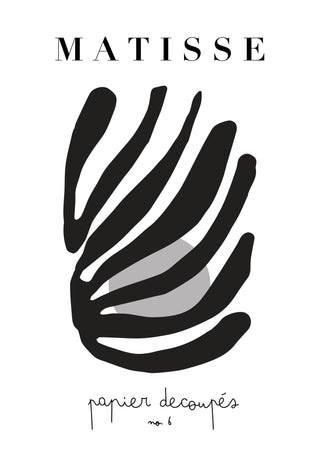 Découpages de Matisse n° 6 Noir et Blanc print