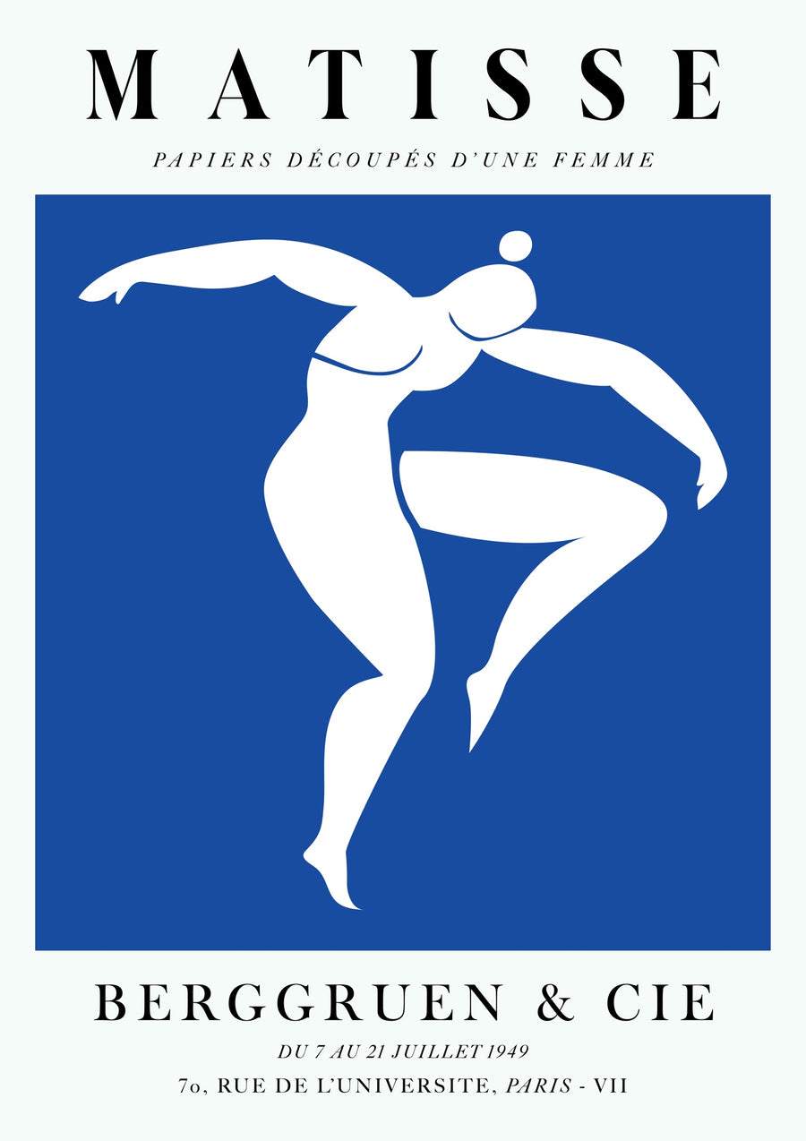 Eine blaue Frau, tanzend - Print Only frame