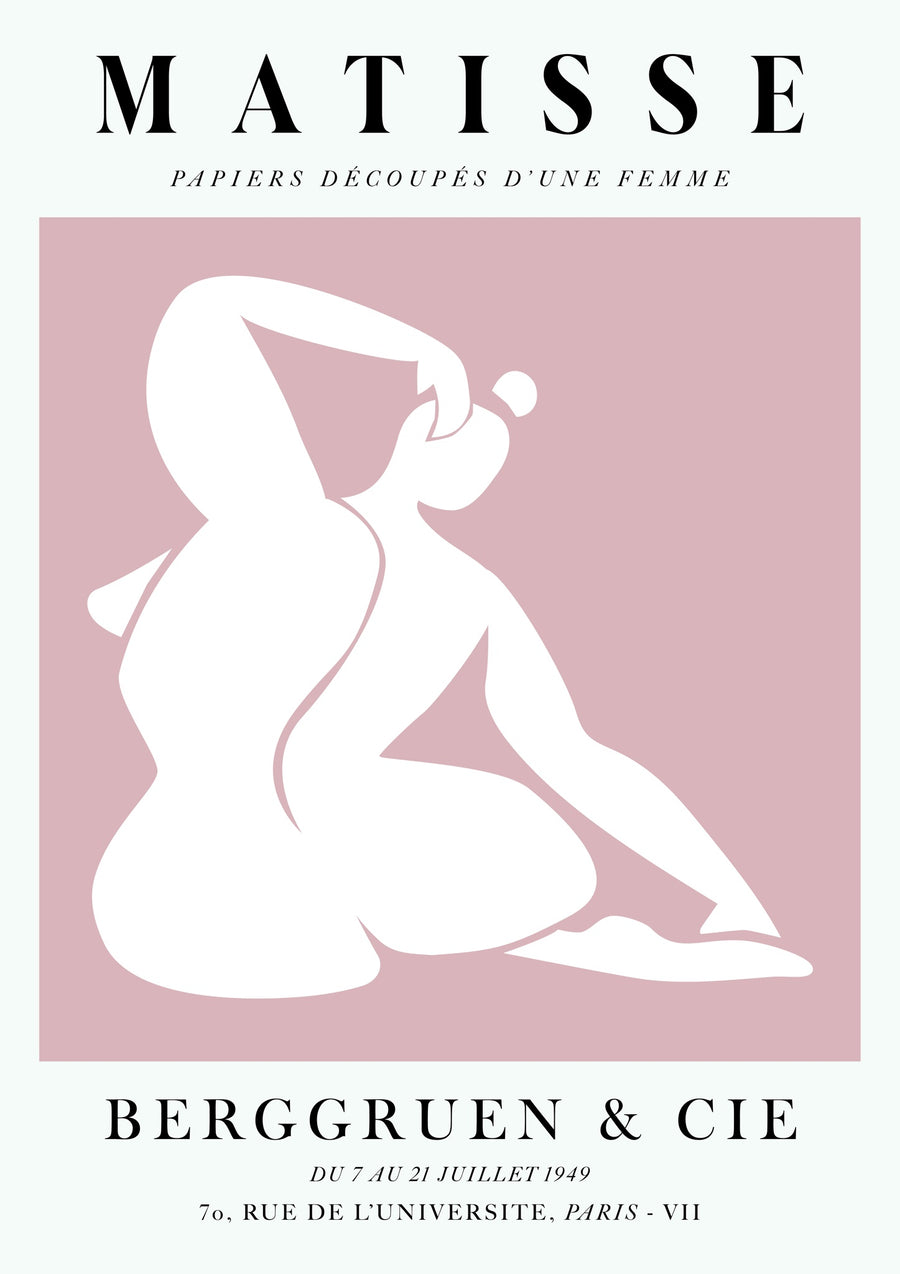 Een Roze Vrouw, Die Zich Uitstrekt - Print Only frame