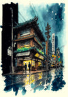 Tokyo Waterverf print