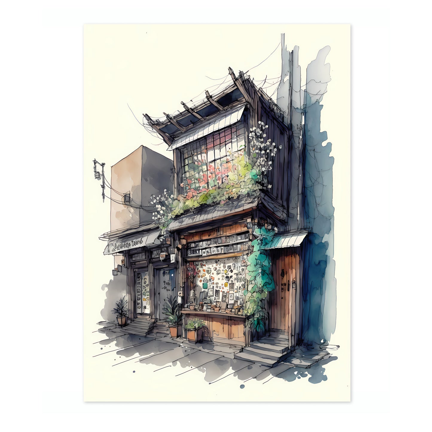 Ramen Shop Watercolour