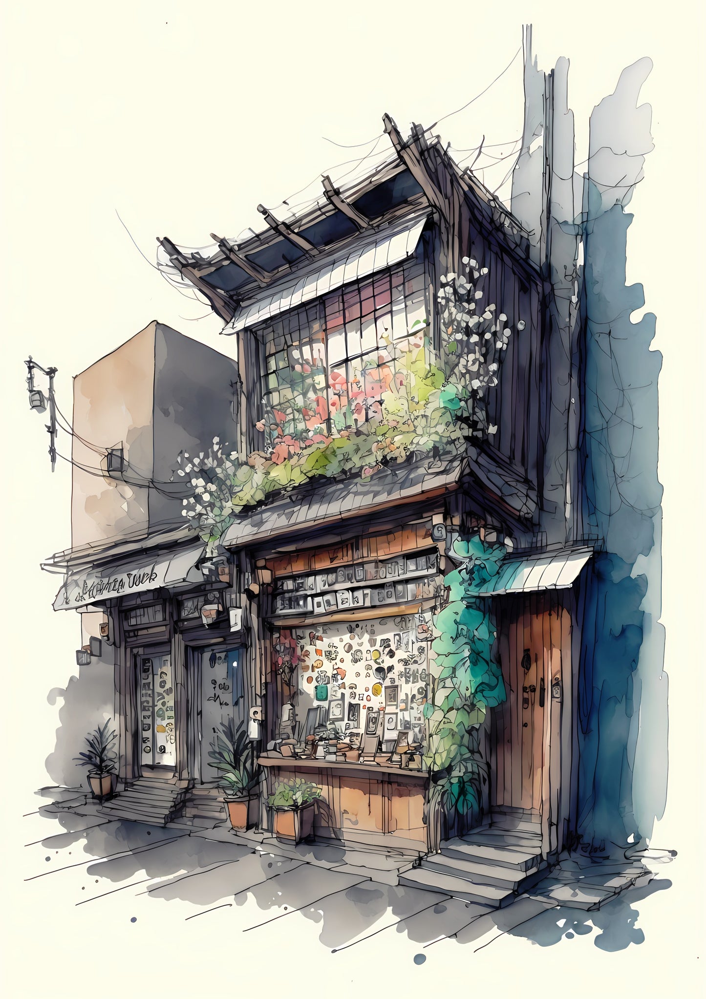 Ramen Shop Watercolour