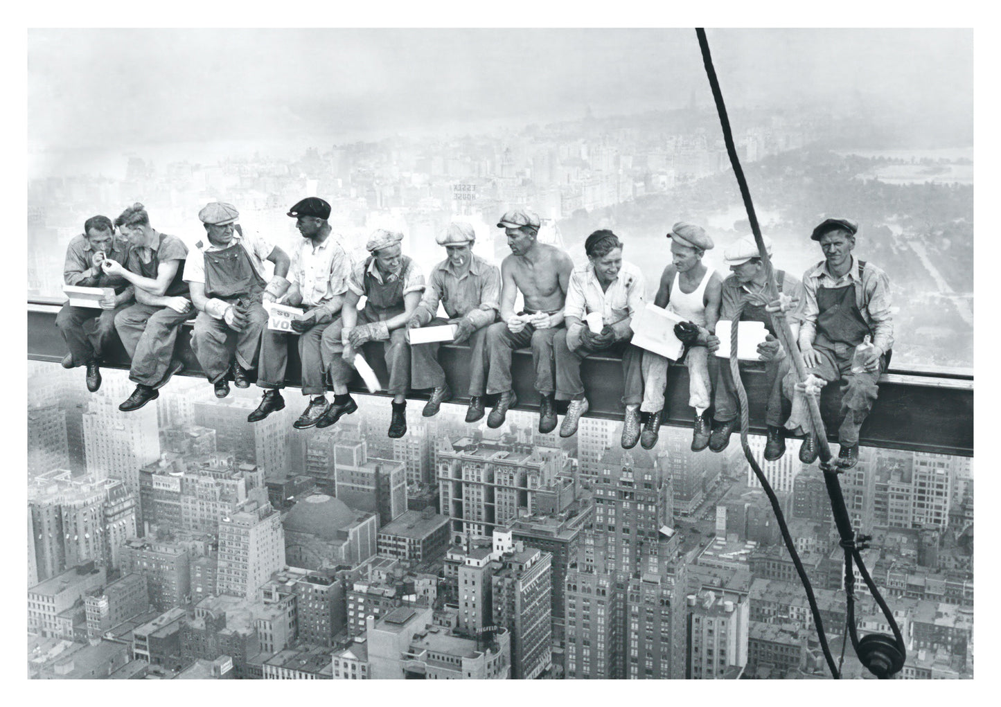 Lunch ovanpå en skyskrapa