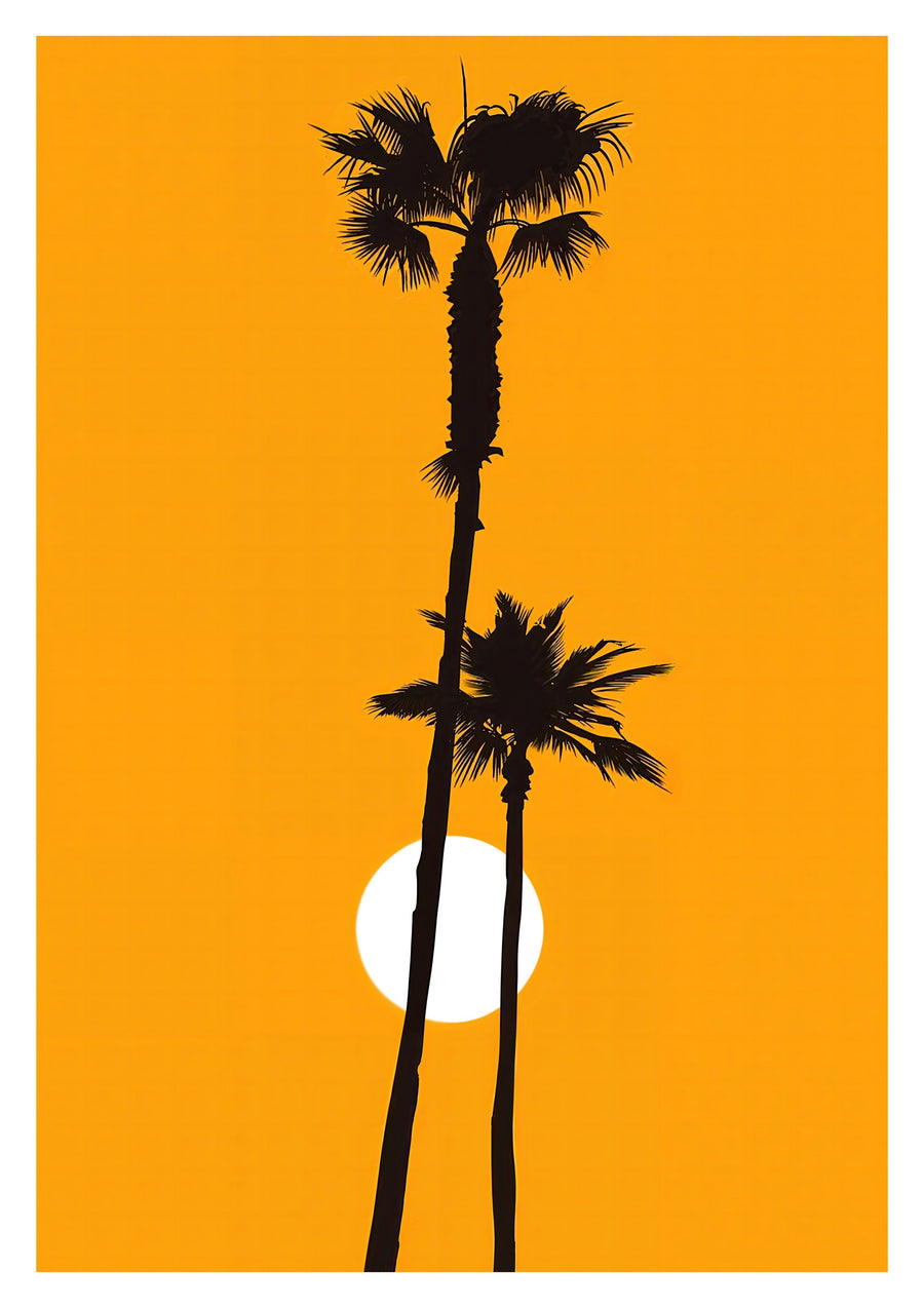 Palmboomzonsondergang - Print Only frame