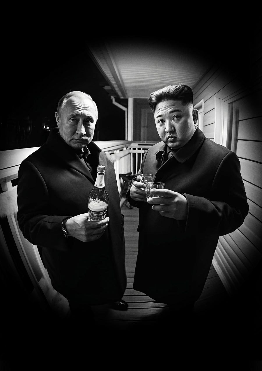 Putin & Kim Jong-Un - Print Only frame