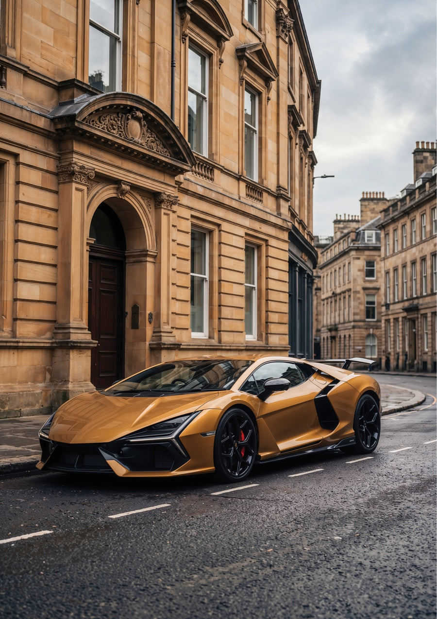 Gold Supercar - Print Only frame