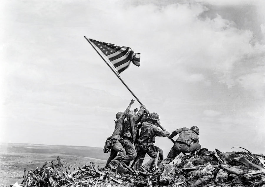 Raising the Flag on Iwo Jima - Print Only frame
