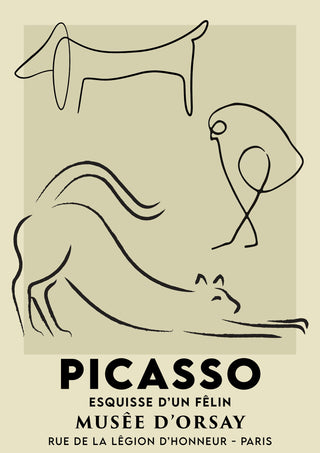 Katt, Hund & Fågel print