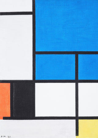 Composition with Large Blue Plane print