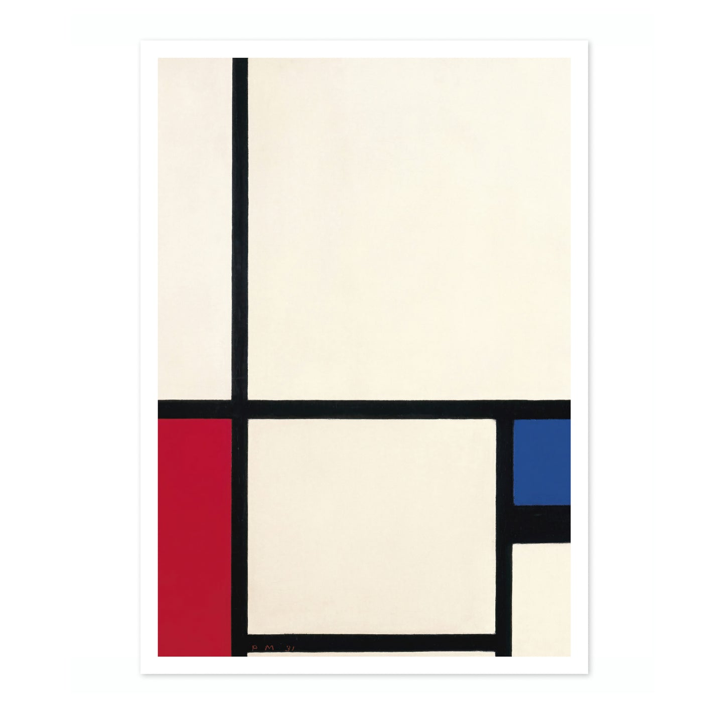 Komposition in Farben Nr. 1 mit Rot und Blau