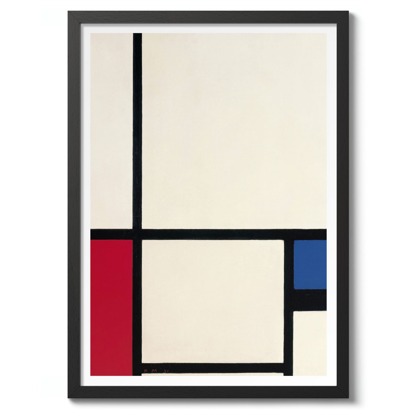 Komposition in Farben Nr. 1 mit Rot und Blau