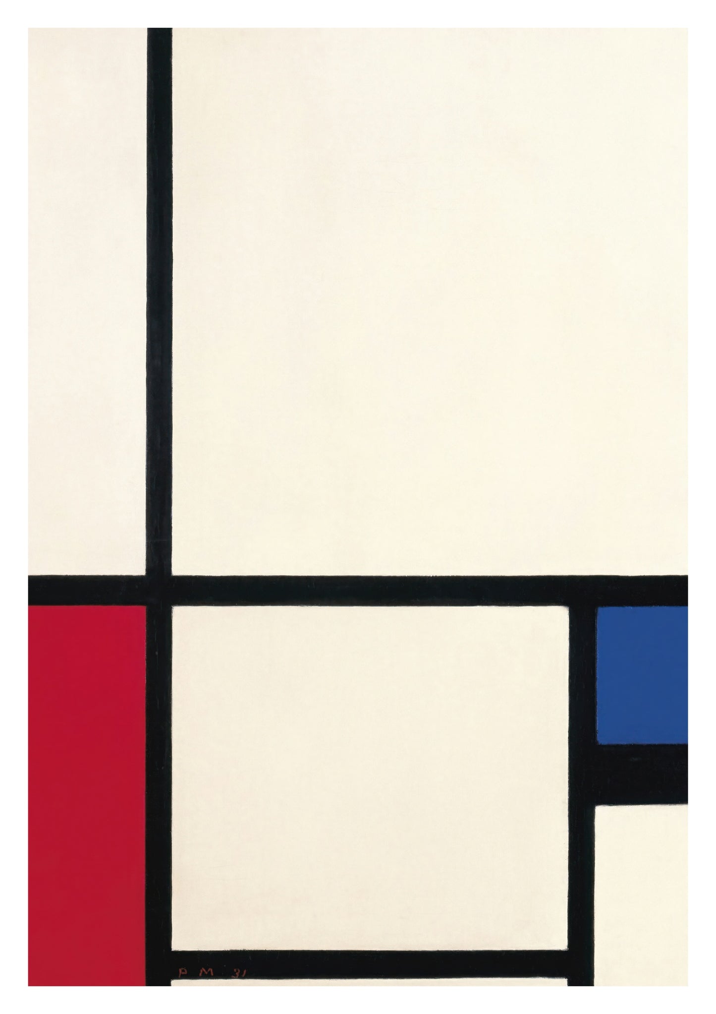 Komposition in Farben Nr. 1 mit Rot und Blau