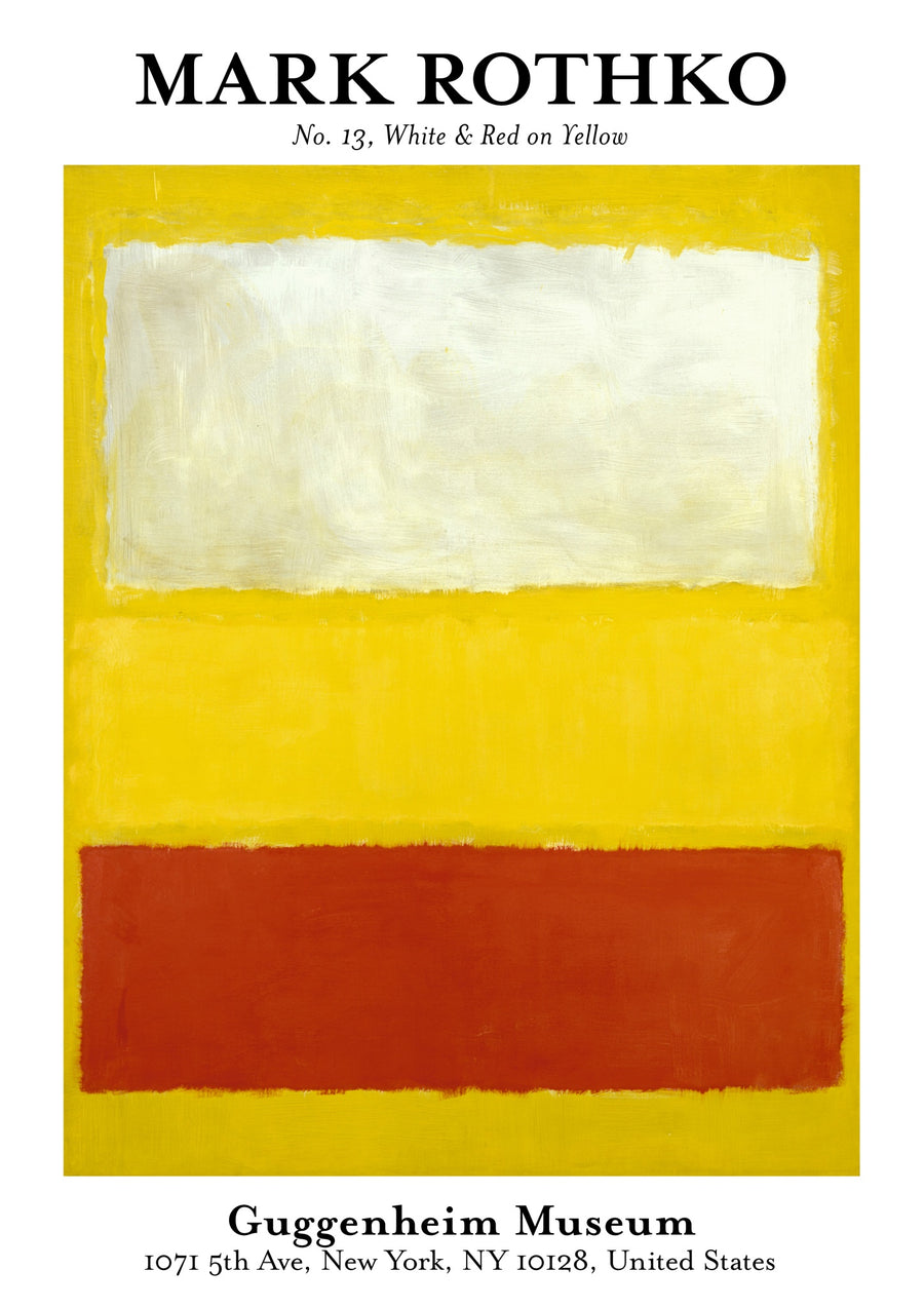 White & Red on Yellow - Print Only frame