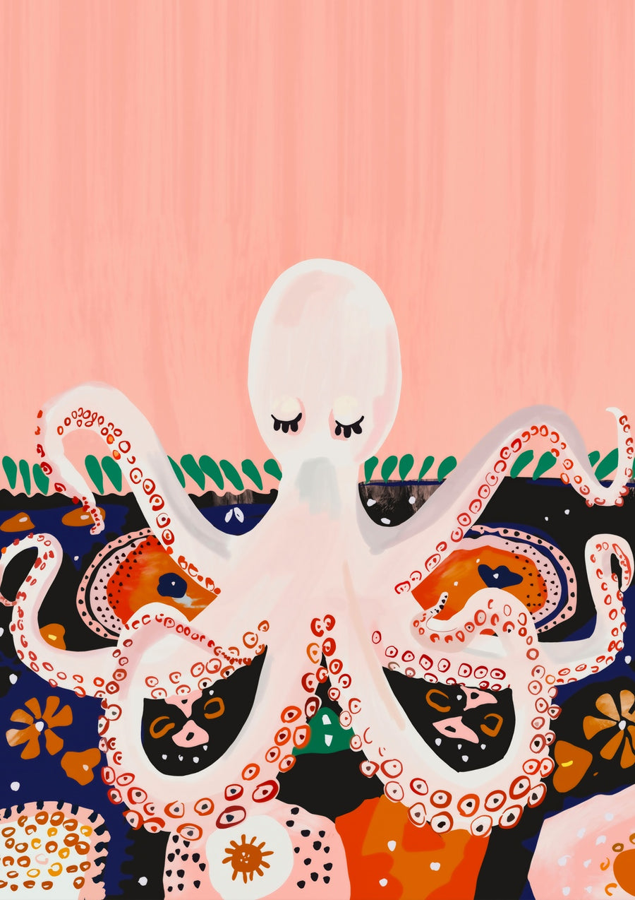 Meditating Octopus - Print Only frame