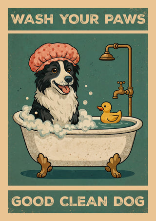 Lave tes pattes, bon chien propre print