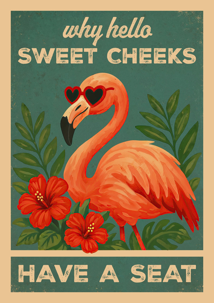 Hallo, süße Backen Flamingo - Print Only frame