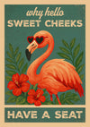 Hello Sweet Cheeks Flamingo print