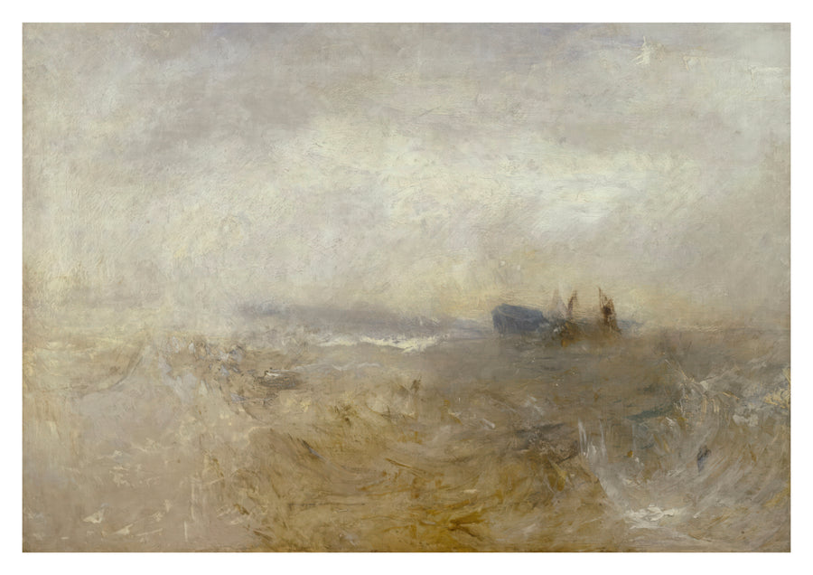 Een wrak, met vissersboten - Print Only frame