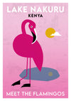 Meer Nakuru, Kenia print