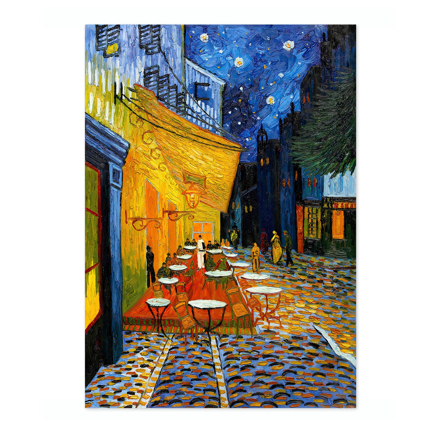 Caféterrass om natten