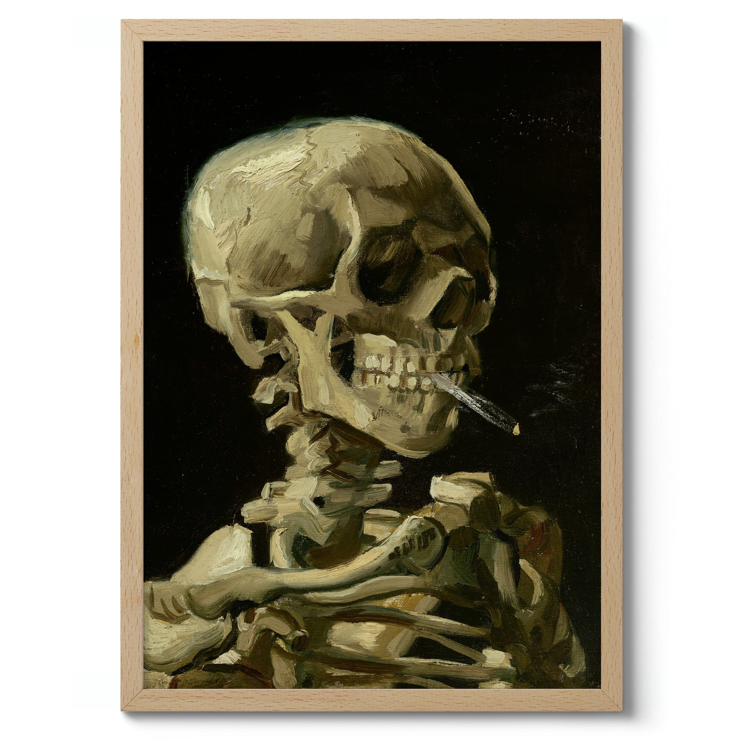 Skull of a Skeleton with Burning Cigarette