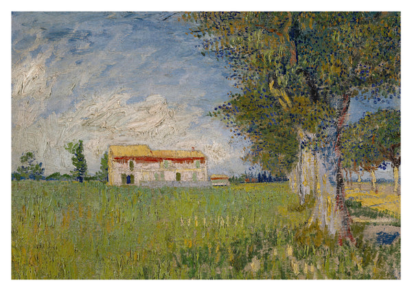 Bauernhaus in einem Weizenfeld