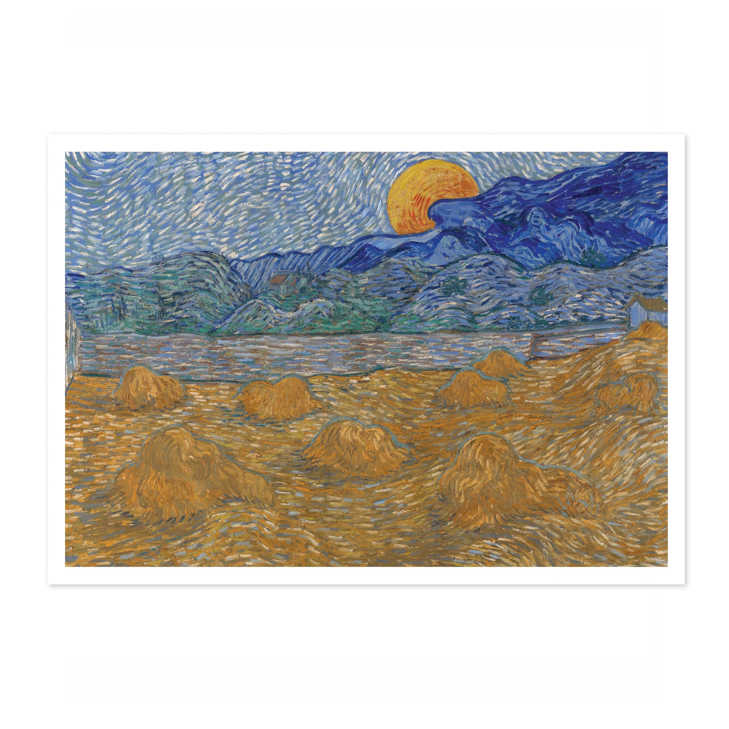Landscape with Wheat Sheaves and Rising Moon